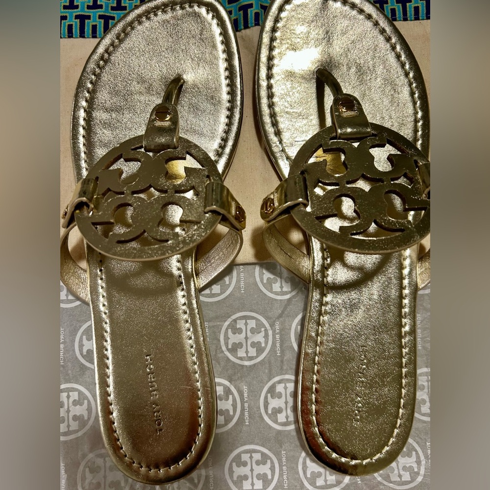 Tory Burch Metallic Gold Sandals